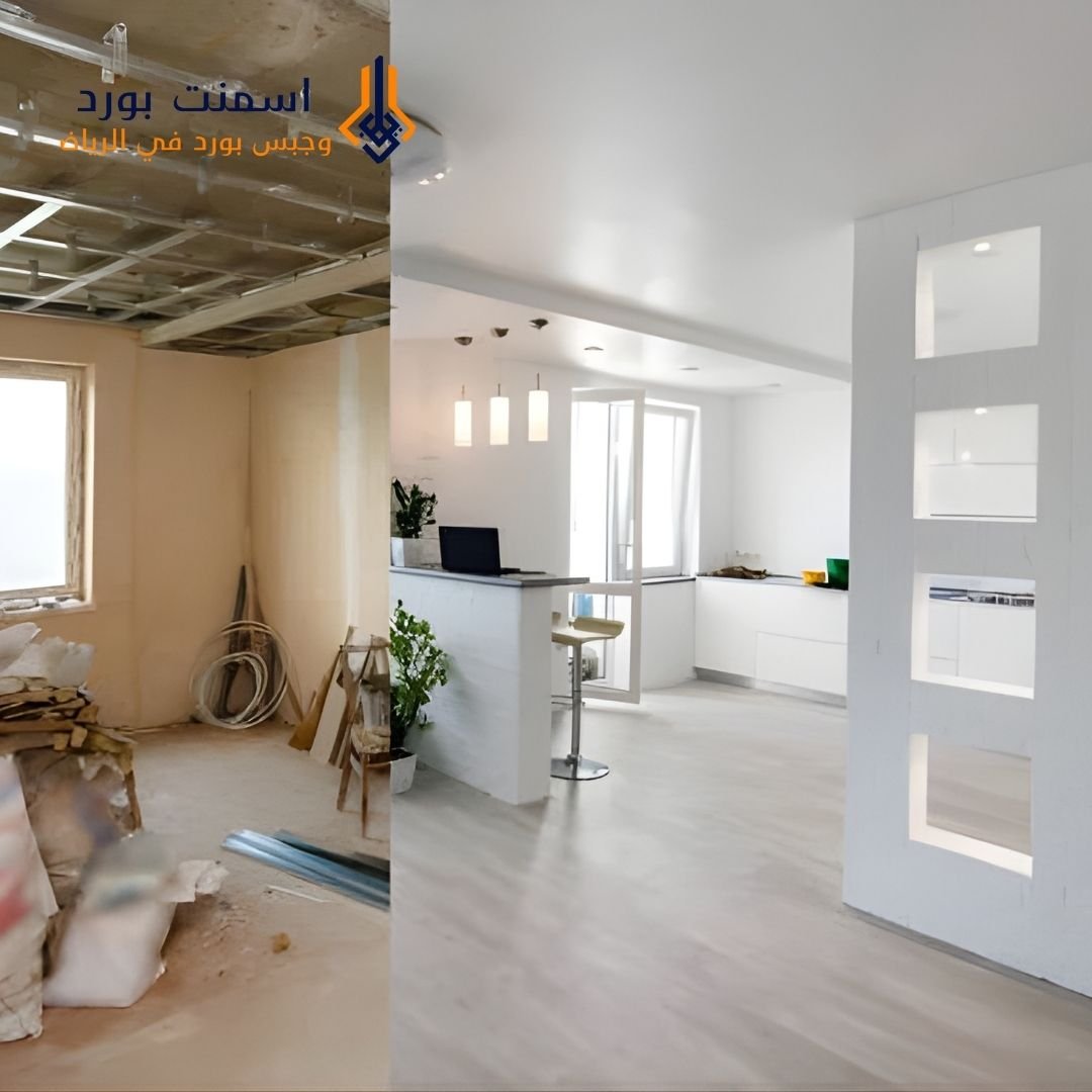 إصلاح تلفيات الجبس بورد بعد التسربات جبس بورد الرياض